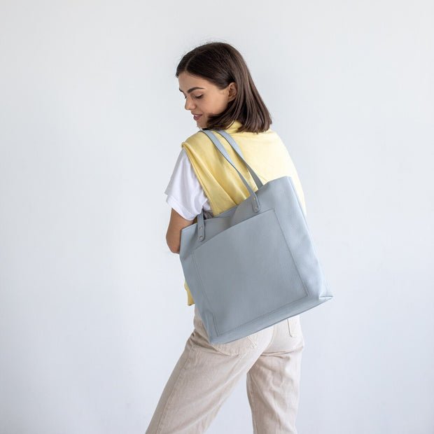 Leather women tote bag | Pebbled leather shoulder bag | Personalization leather tote bag | Leather work tote bags | Leather student bag