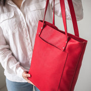 Leather women tote bag | Pebbled leather shoulder bag | Personalization leather tote bag | Leather work tote bags | Leather student bag