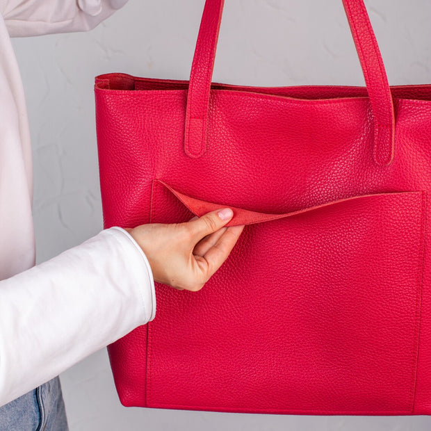 Genuine Pebbled Leather Tote Women Bag for Everyday Use | Leather Tote Bag for Work | Leather Shoulder Bag for Women Men | Travel Tote Bag