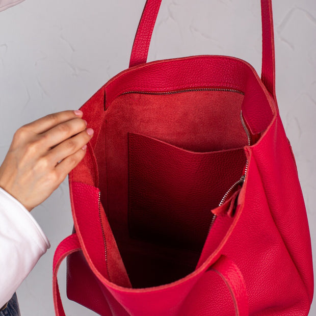 Genuine Pebbled Leather Tote Women Bag for Everyday Use | Leather Tote Bag for Work | Leather Shoulder Bag for Women Men | Travel Tote Bag