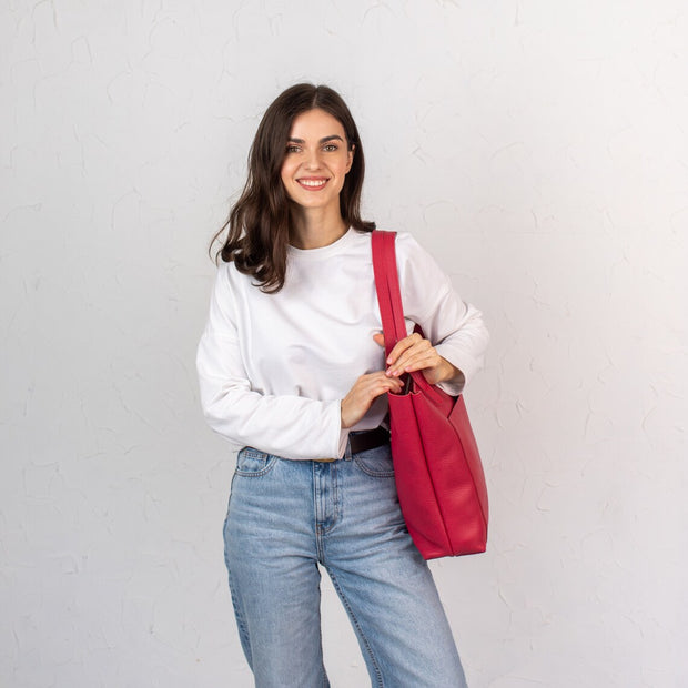 Genuine Pebbled Leather Tote Women Bag for Everyday Use | Leather Tote Bag for Work | Leather Shoulder Bag for Women Men | Travel Tote Bag