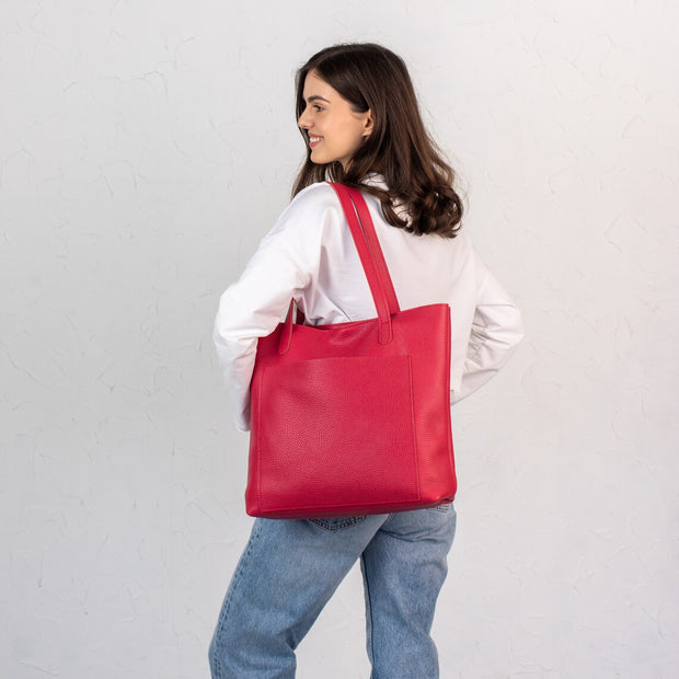 Genuine Pebbled Leather Tote Women Bag for Everyday Use | Leather Tote Bag for Work | Leather Shoulder Bag for Women Men | Travel Tote Bag