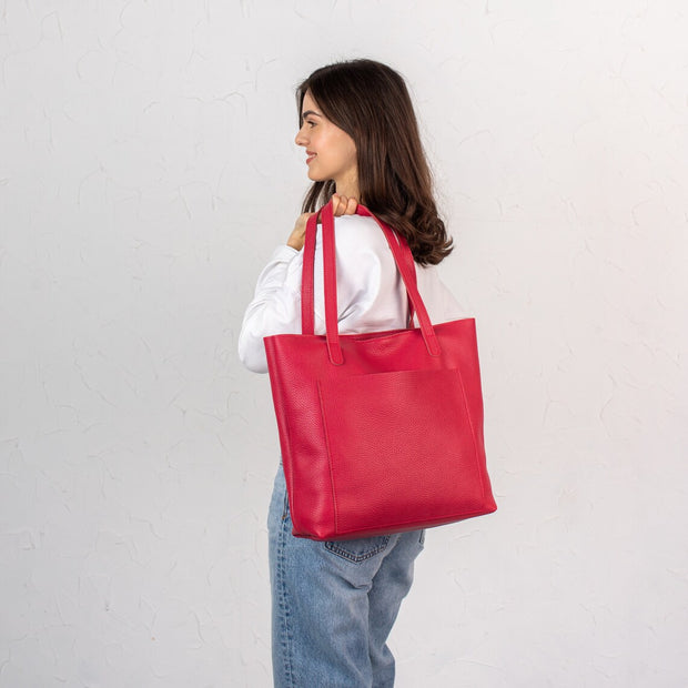 Genuine Pebbled Leather Tote Women Bag for Everyday Use | Leather Tote Bag for Work | Leather Shoulder Bag for Women Men | Travel Tote Bag