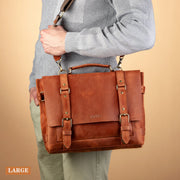 Mens Brown Leather Briefcase - Lawyers Bag, 15 inch Laptop Bag, Genuine Leather Bag, Messenger Bag, Work Bag, Graduation Gifts