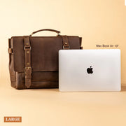 Mens Brown Leather Briefcase - Lawyers Bag, 15 inch Laptop Bag, Genuine Leather Bag, Messenger Bag, Work Bag, Graduation Gifts
