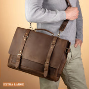 Mens Brown Leather Briefcase - Lawyers Bag, 15 inch Laptop Bag, Genuine Leather Bag, Messenger Bag, Work Bag, Graduation Gifts
