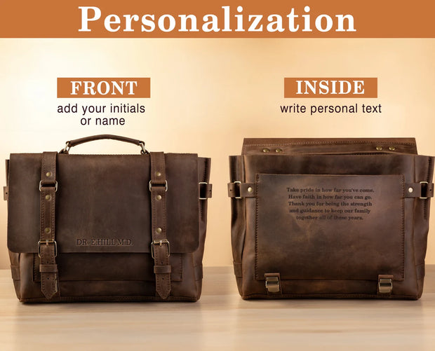 Mens Brown Leather Briefcase - Lawyers Bag, 15 inch Laptop Bag, Genuine Leather Bag, Messenger Bag, Work Bag, Graduation Gifts