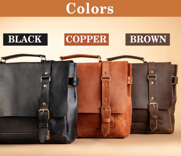 Mens Brown Leather Briefcase - Lawyers Bag, 15 inch Laptop Bag, Genuine Leather Bag, Messenger Bag, Work Bag, Graduation Gifts