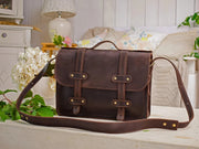 Handmade Leather Laptop Briefcase Women - 3 Sizes, Stylish, Versatile, and Personalized
