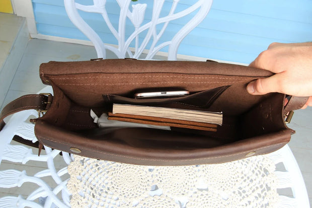 Handmade Leather Laptop Briefcase Women - 3 Sizes, Stylish, Versatile, and Personalized