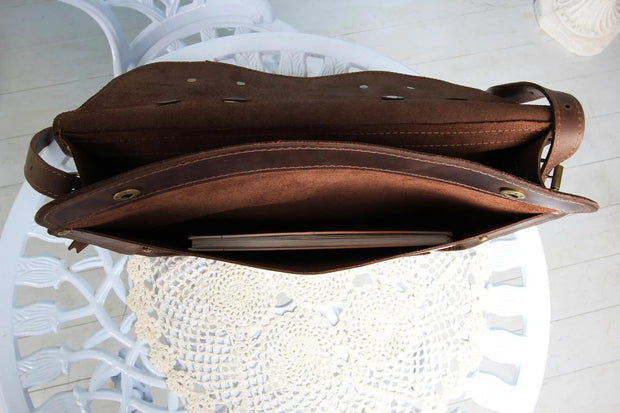 Handmade Leather Laptop Briefcase Women - 3 Sizes, Stylish, Versatile, and Personalized