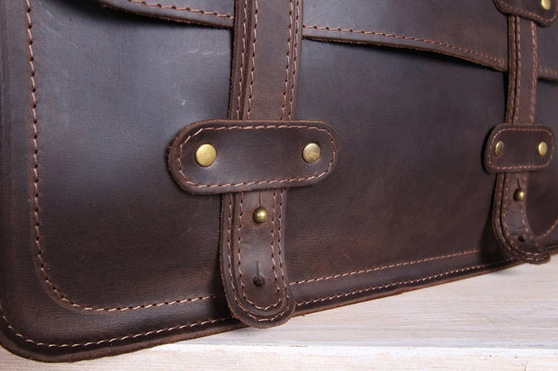 Handmade Leather Laptop Briefcase Women - 3 Sizes, Stylish, Versatile, and Personalized