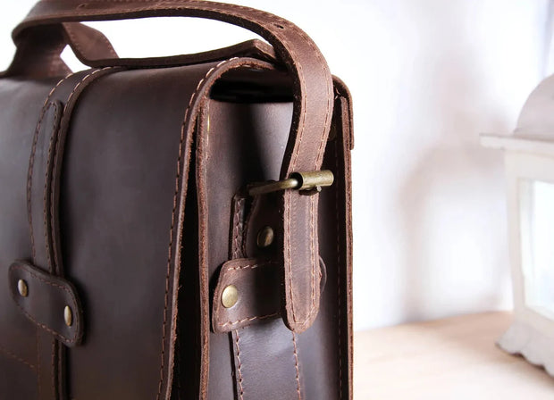 Handmade Leather Laptop Briefcase Women - 3 Sizes, Stylish, Versatile, and Personalized