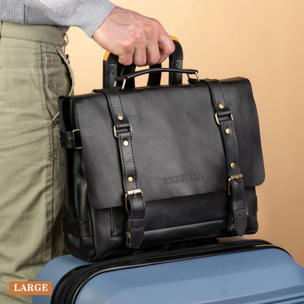 Mens Brown Leather Briefcase - Lawyers Bag, 15 inch Laptop Bag, Genuine Leather Bag, Messenger Bag, Work Bag, Graduation Gifts
