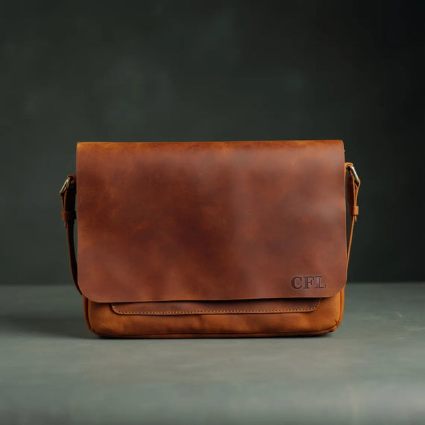 Handmade Crazy Horse Leather Messenger Bag Gift for Him vintage mens bag stylish leather bag classic mens bag father’s day gift