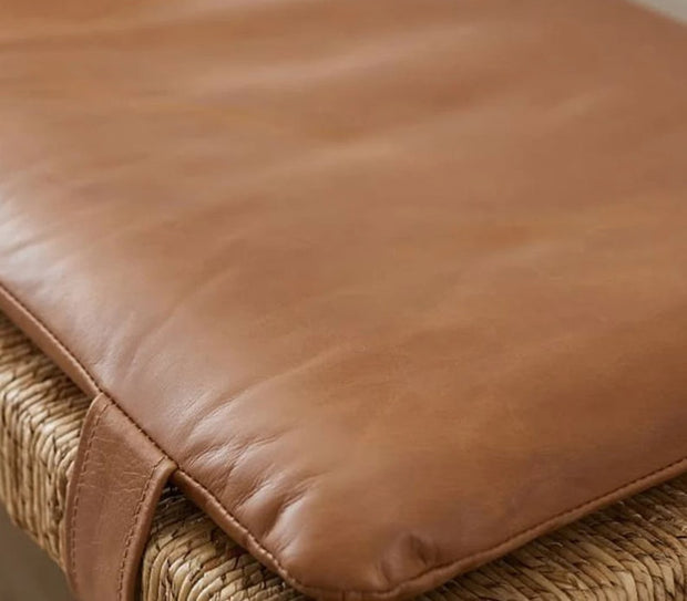 Custom genuine leather replacement cushions. Ideal for benches, mid-century chairs, Leather Bench Cushion