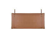 Customized Real Leather Honey Gold Headboard Cushion with Leather Straps -King, Cal King, Queen, Double, Single