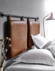 Customized Genuine Leather Headboard Cover, Headboard Cushion, Queen Size Headboard, Wall Hang Cushion Cover, Hanging Leather Headboard