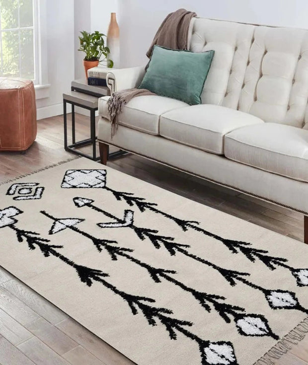 New Authentic Traditional Multi Colored Floral Rug 100% Woolen Hand Tufted Carpet Persian Style Area Rug off white / ivory Tufted flower rug