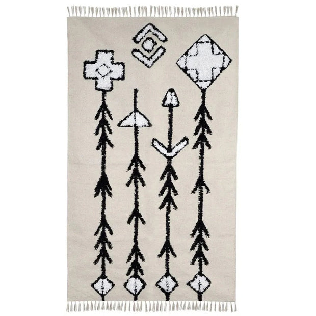 New Authentic Traditional Multi Colored Floral Rug 100% Woolen Hand Tufted Carpet Persian Style Area Rug off white / ivory Tufted flower rug