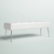 Bench with Full Grain Leather Upholstered Cushion