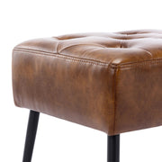 Bench with Full Grain Leather Upholstered Cushion