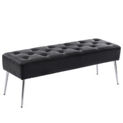 Bench with Full Grain Leather Upholstered Cushion