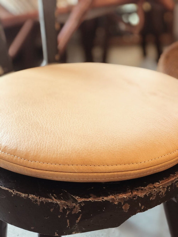 Leather chair pads, Chair Cushions with Ties, Square Indoor Seat Pad Upholstery Leather