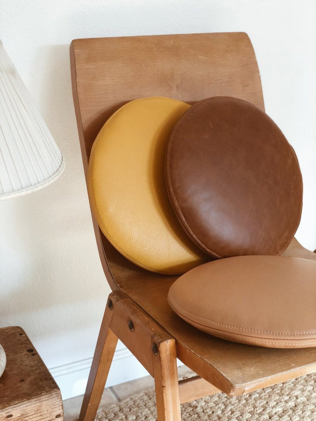 Leather chair pads, Chair Cushions with Ties, Square Indoor Seat Pad Upholstery Leather