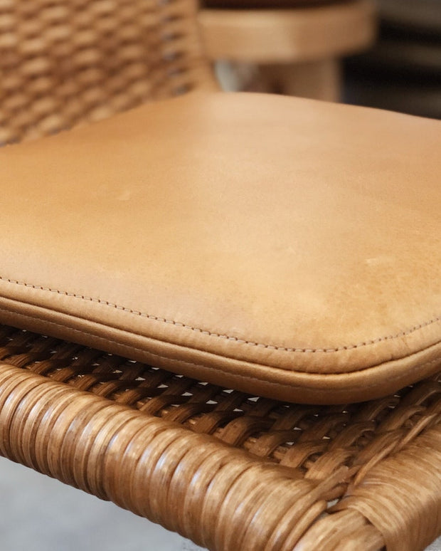 Leather chair pads, Chair Cushions with Ties, Square Indoor Seat Pad Upholstery Leather