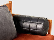 Leather Throw Pillow-Home Decor-Rustic Farmhouse-Decorative Pillows-Fine Leather Cushion-Brown-Accent Pillow-Lambskin Leather