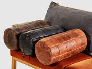 Leather Throw Pillow-Home Decor-Rustic Farmhouse-Decorative Pillows-Fine Leather Cushion-Brown-Accent Pillow-Lambskin Leather