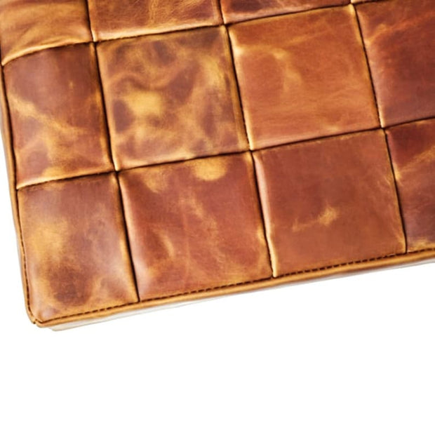 Set of Two custom genuine leather replacement cushions. Ideal for benches, mid-century chairs, leather chair cushion cover, leather pouf