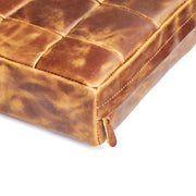 Set of Two custom genuine leather replacement cushions. Ideal for benches, mid-century chairs, leather chair cushion cover, leather pouf