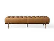 Bench with Full Grain Leather Upholstered Cushion