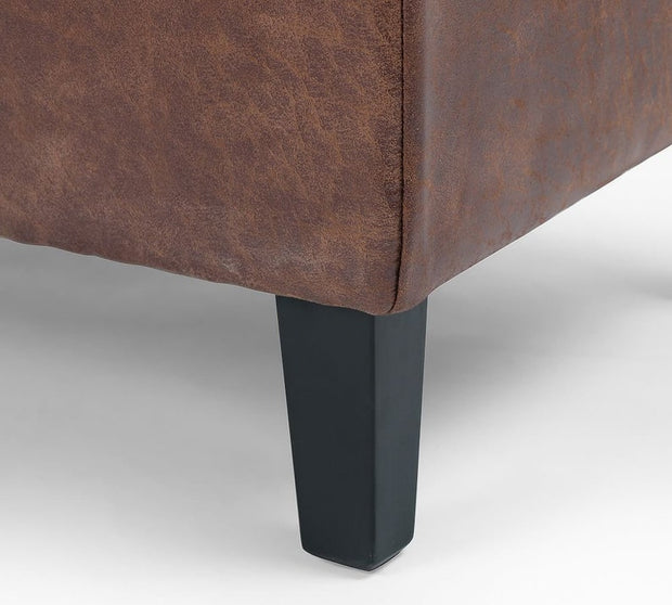 Tufted Leather Storage Bench