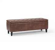 Tufted Leather Storage Bench