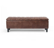 Tufted Leather Storage Bench