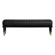 Bench with Full Grain Leather Upholstered Cushion