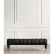 Bench with Full Grain Leather Upholstered Cushion