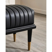 Bench with Full Grain Leather Upholstered Cushion