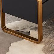 Bench with Full Grain Leather Upholstered Cushion