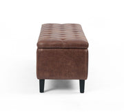 Tufted Leather Storage Bench