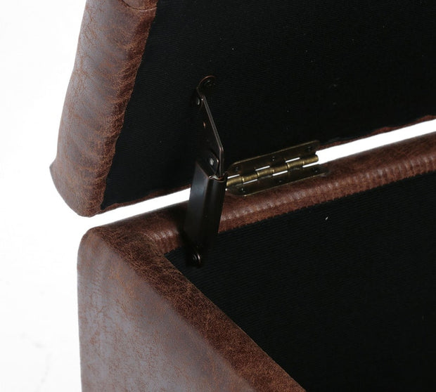 Tufted Leather Storage Bench
