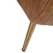 Bench with Full Grain Leather Upholstered Cushion