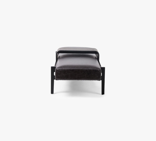 Bench with Full Grain Leather Upholstered Cushion