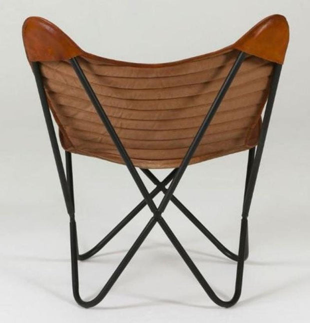 Handmade Leather Butterfly Chair Padding Cover Relaxing (Only Cover )
