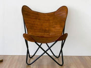 Handmade Leather Butterfly Chair Padding Cover Relaxing (Only Cover )
