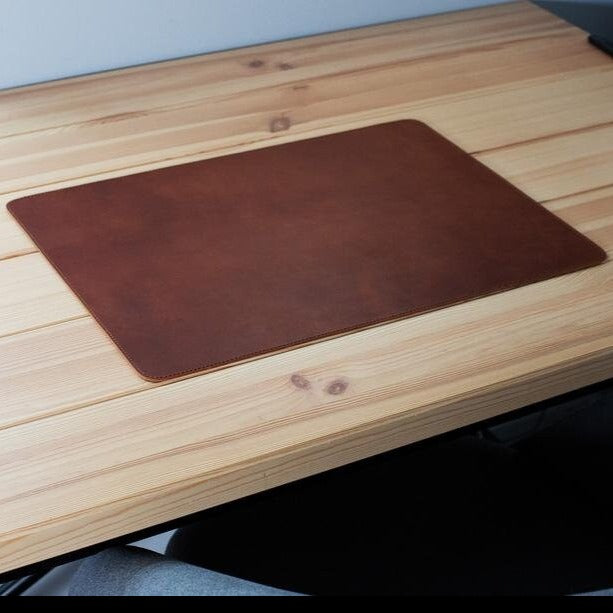 100% Genuine Leather Desk Pad, Large Leather Mouse Mat, Handmade Brown Desk Blotter, Office gift idea, Colleague gifts, Christmas, New Year