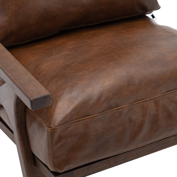 Set of Two Custom Genuine Leather Replacement Cushions | Ideal for Benches, Mid-Century Chairs, Leather Chair Cushion Cover, Leather Pouf